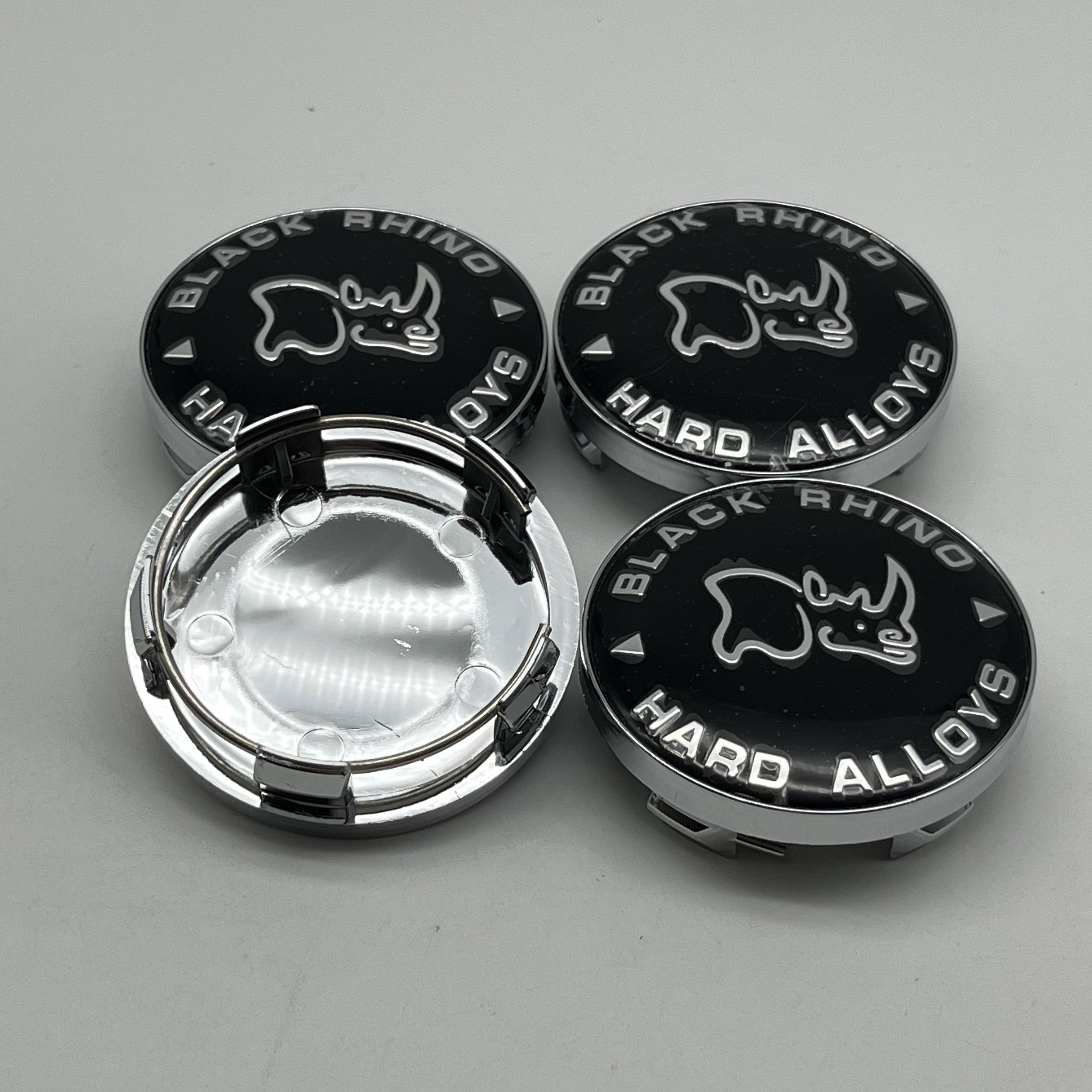 

4pcs/Set 3D Metal High Quality 58mm New Black Rhino Emblem Car Wheel Center HubCaps Auto Replaces Styling Decoration Accessories 4pcs Rhino Badge&T58mm Iron Ring Cap