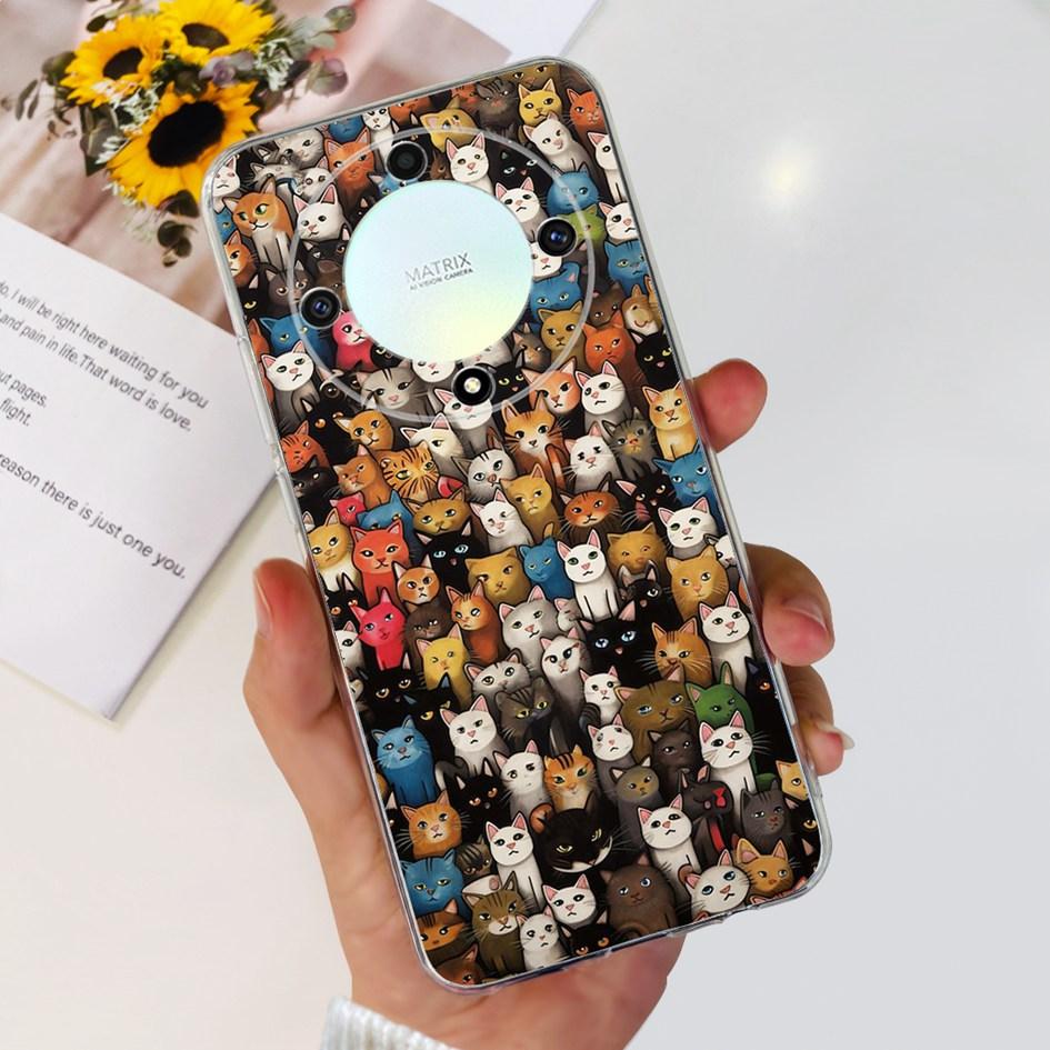 For Honor X9b 5G Case ALI-NX1 Popular Flower Soft Clear Silicon TPU Cover For Honor X9a RMO-NX1 HonorX9 ANY-NX1 Shockproof Funda