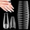 3D Layered Reusable Nail Dual Forms 240Pcs Clear Oval 15 Sizes French Style for DIY Nail Art Beginner Learners