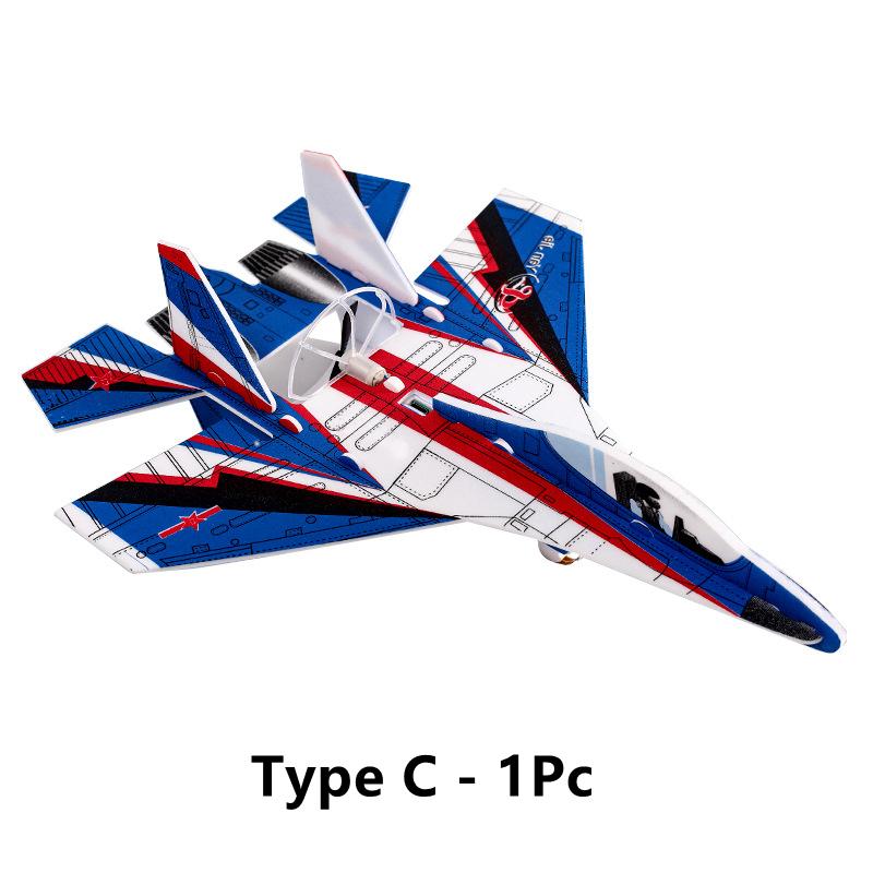 Avion de spumă electric, planor de lansare manuală, avion de aruncat cu lumină LED, model avion cu zbor automat, jucării de exterior pentru copii, cadouri pentru băieți