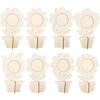 Fresh DIY Flowers 8 Pieces Wooden Ornament Wood Craft Painting Supplies For Spring Happy Easter Party Decorations