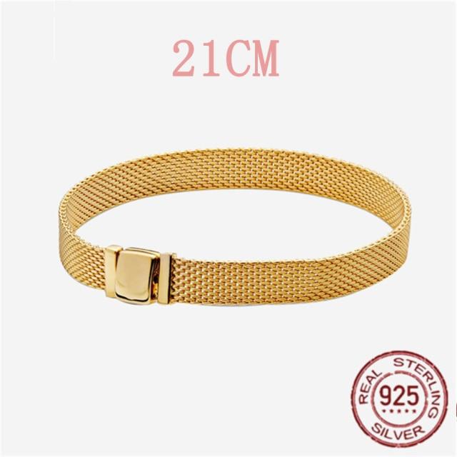 925 Sterling Silver Snake Chain Bracelets Charm Pendientes Mujer 925 Original Bracelet For Women Fine Jewelry Clasp Bangle Gift