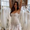 Abito da sera da donna con paillettes, soffice pelliccia, senza maniche, spalle scoperte, attillato, senza schienale, per ballo di fine anno, mini abito da sposa.