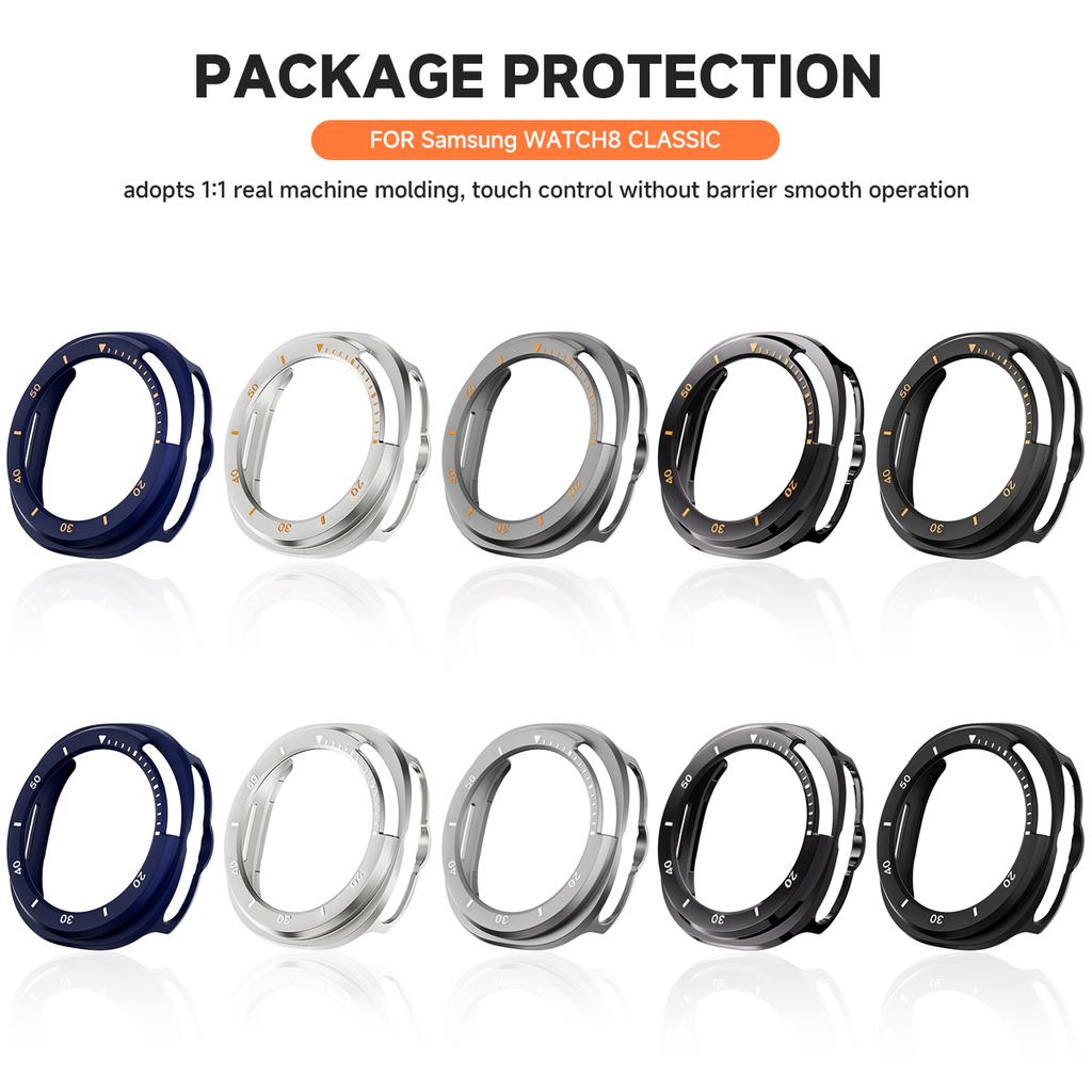 Full-Coverage Bumper Case for Samsung Galaxy Watch 8 Classic 46mm,[No Screen Protector]Slim Shockproof Cover for Samsung Watch 8