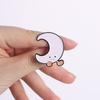 Sun Moon Star Enamel Pins Cartoon Kawaii Smiling Space Brooches Lapel Badges Cute Celestial Design Jewelry Gift for Kids Friends