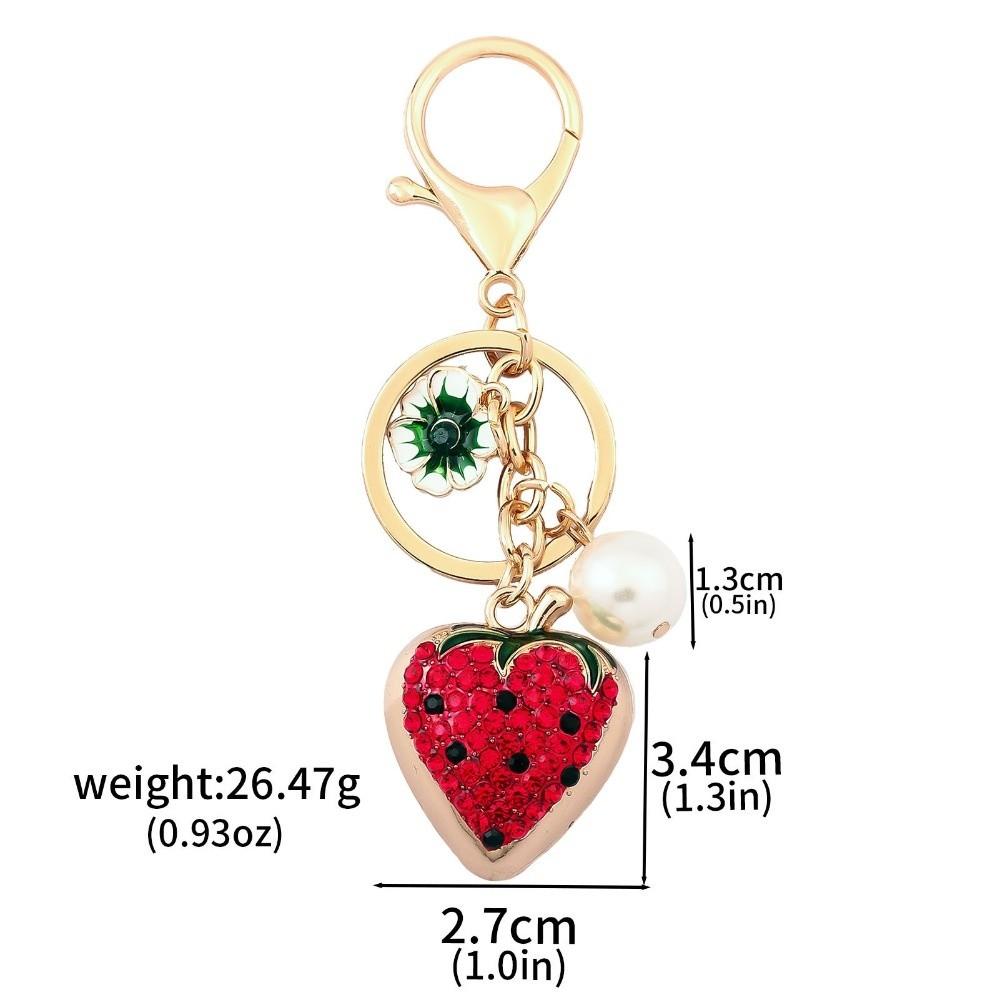 Cartoon Fruit Bag Pendant Keychain Heart Shape Bag Charms Simulation Fruit Keychain  Bag Decoration