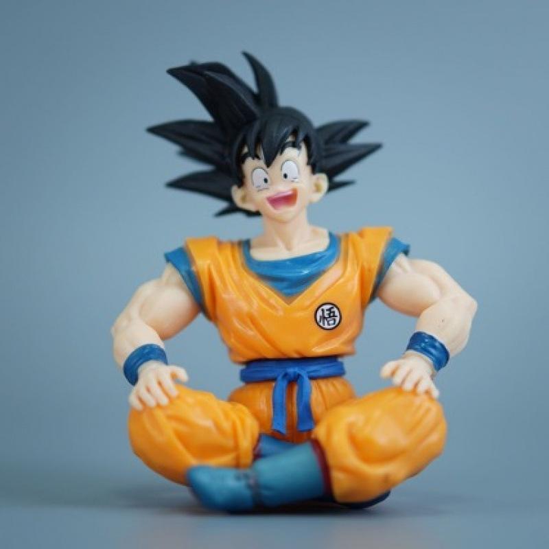 Dragon Ball figure sitting laughing Wukong animation dragon ball super peripheral doll car desktop chassis ornament toy