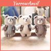 Adorable Cute Plush Bear Keychain Soft Stuffed Toy For Bags And Accessories In Gray Brown And White