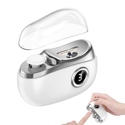 Glorummi Electric Nail Clipper 3-in-1 Filing Grinder Polisher Rechargeable LED Light Splash Quiet Safe Care Trimmer for Adults Kids Elderly