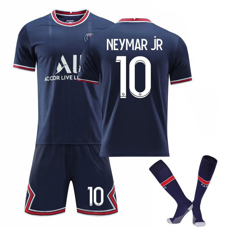 21-22 Paris Home Court 30 7 Mbappe No. 10 Neymar 4 Football Jersey Sportswear Set