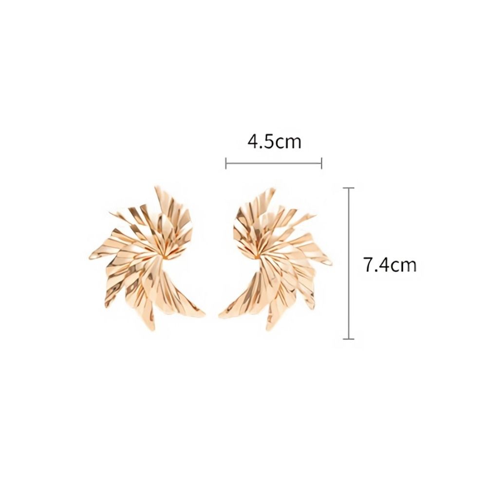Steel Needle Metal Pleated Earrings Pleated Metal Stud Earrings Fashion Jewelry