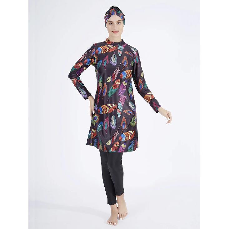 

Раздельный мусульманский женский купальник с полным покрытием буркини топ и брюки комплект исламский скромный купальный костюм женский купальник пляжная одежда 2XL дубильная кора