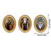 MZCT455-481 Creative 3D Wooden Round Photo Frame Refrigerator Magnet
