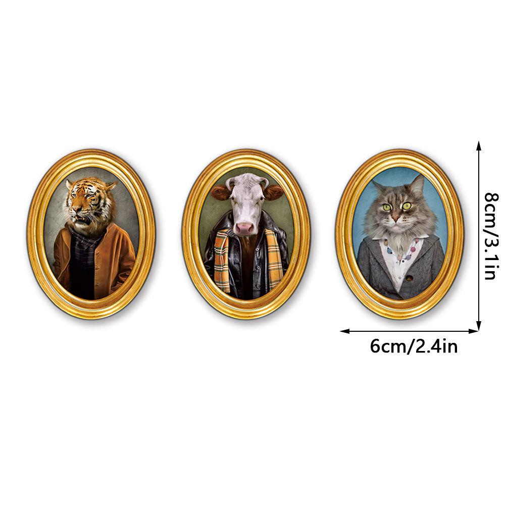 MZCT455-481 Creative 3D Wooden Round Photo Frame Refrigerator Magnet