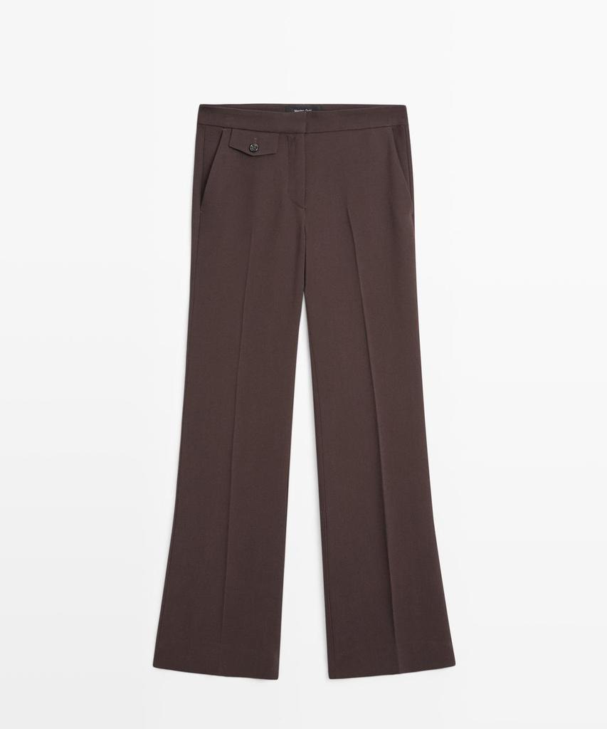 Masimodutti Pocket Detail Bell-Bottom Pants