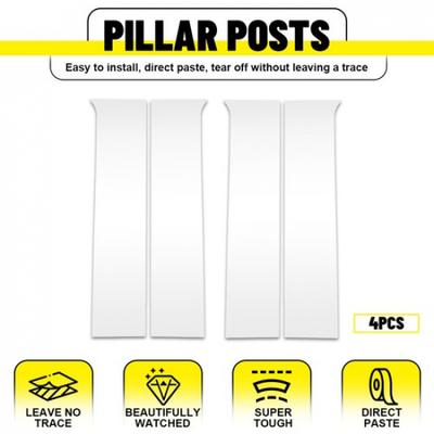 4pc Acrylic Glossy Chrome Door Pillar Post Cover Kit for 14-18 Silverado/Sierra