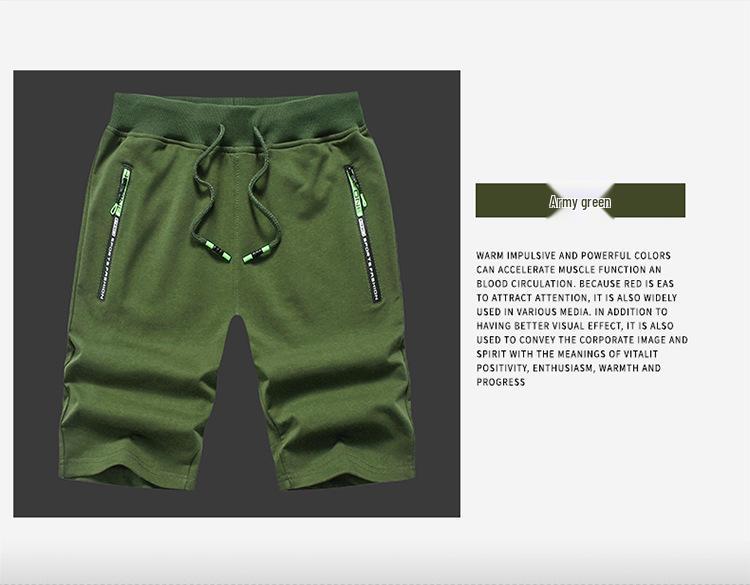 Men's Knitted Five-Point Cotton Beach Shorts - Loose, Plus Size, Quick-Drying, Casual Sports Style.