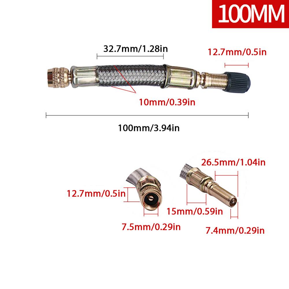 1Piece Truck Valve Extension Flexible Bus Tire Valve Extension Rubber Tyre Valve Stem Extender Tire Nipple Adapter Tire Supplies