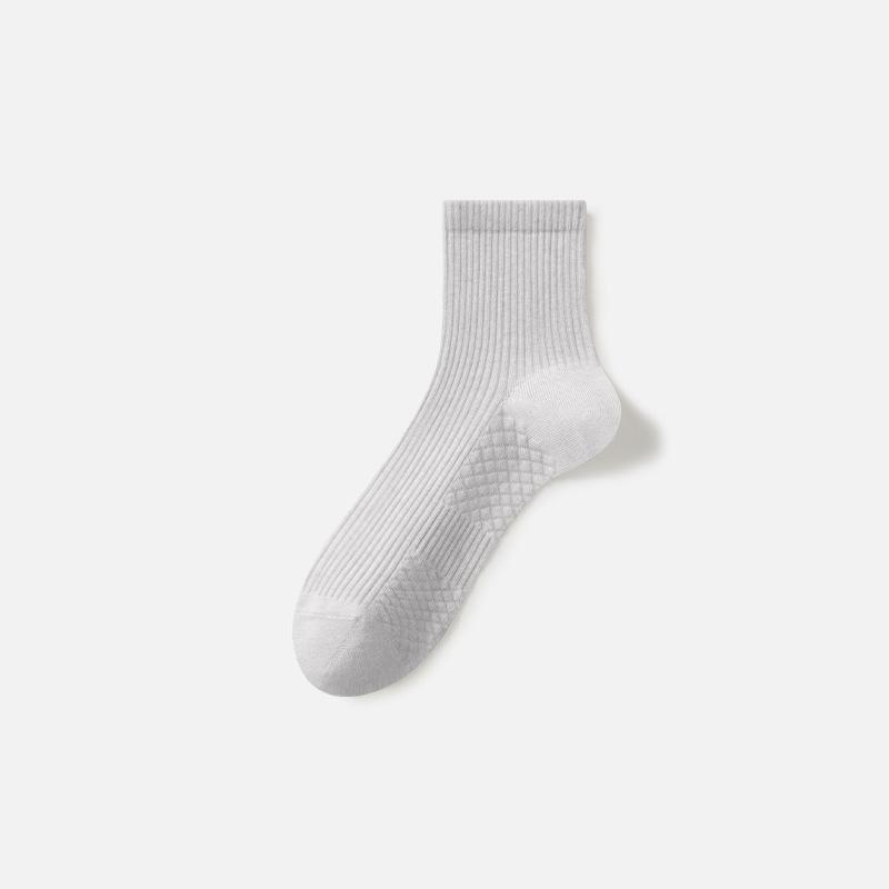 Men's New Autumn Product 7A Antibacterial Sweat Absorbing Solid Color Tube Cotton Socks