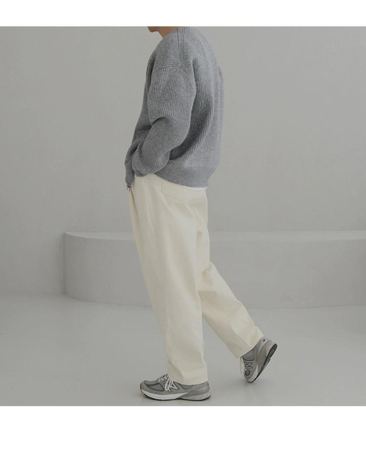 Modny Męski Luźny Dzianinowy Kardigan – Jesień/Zima Koreański Styl Zamek Sweter Płaszcz