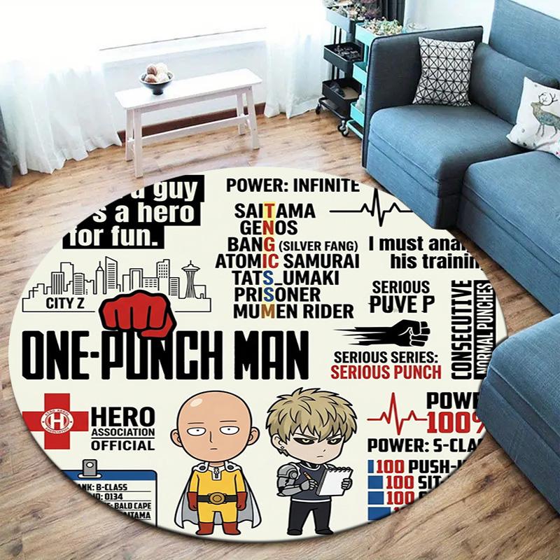 Onepunch Man Round Area Rug Carpet Rug For Living Room Bedroom Sofa Playroom Decor Nonslip Floor Mat