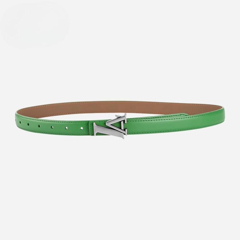 New European and American Alloy Letter Board Buckle Genuine Leather Belt for Women Korean Style Fashionable High-end Versatile Trousers Belt for Women