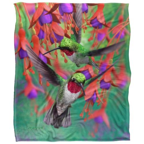 Royce McClure Silky Hummingbirds And Flowers Supersoft Blanket
