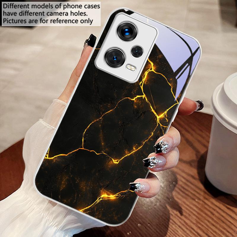 Padrão de textura de lava vermelha Para Xiaomi 14 Ultra 13 Lite Redmi Note 13 11 Pro 12 Plus Poco X6 3 Pro F4 6 GT Capa de Celular de Vidro Temperado