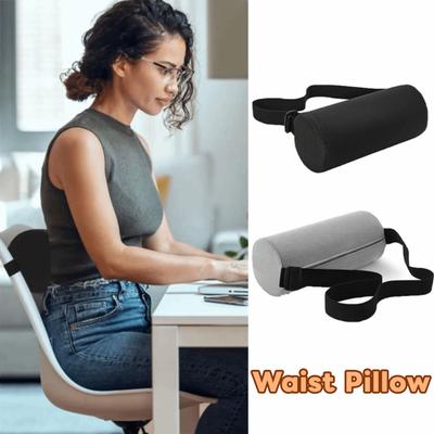 Multifunctional Foam Waist Pillow Ergonomic Slow Rebound Auto Seat Back Cushion with Straps Removable Car Seat Support Pad Gift