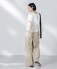 Nano Universe Asymmetrical Ruffle with Mixed Size F Women's T-Shirt Materials, White, 030, 673-5224303