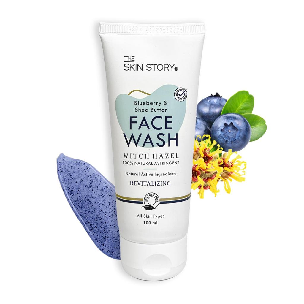The Skin Story Blueberry Face Wash for Deep Cleansing & Moisturizing, Minimizes Pores With Witch Hazel Gel Based, 100ml