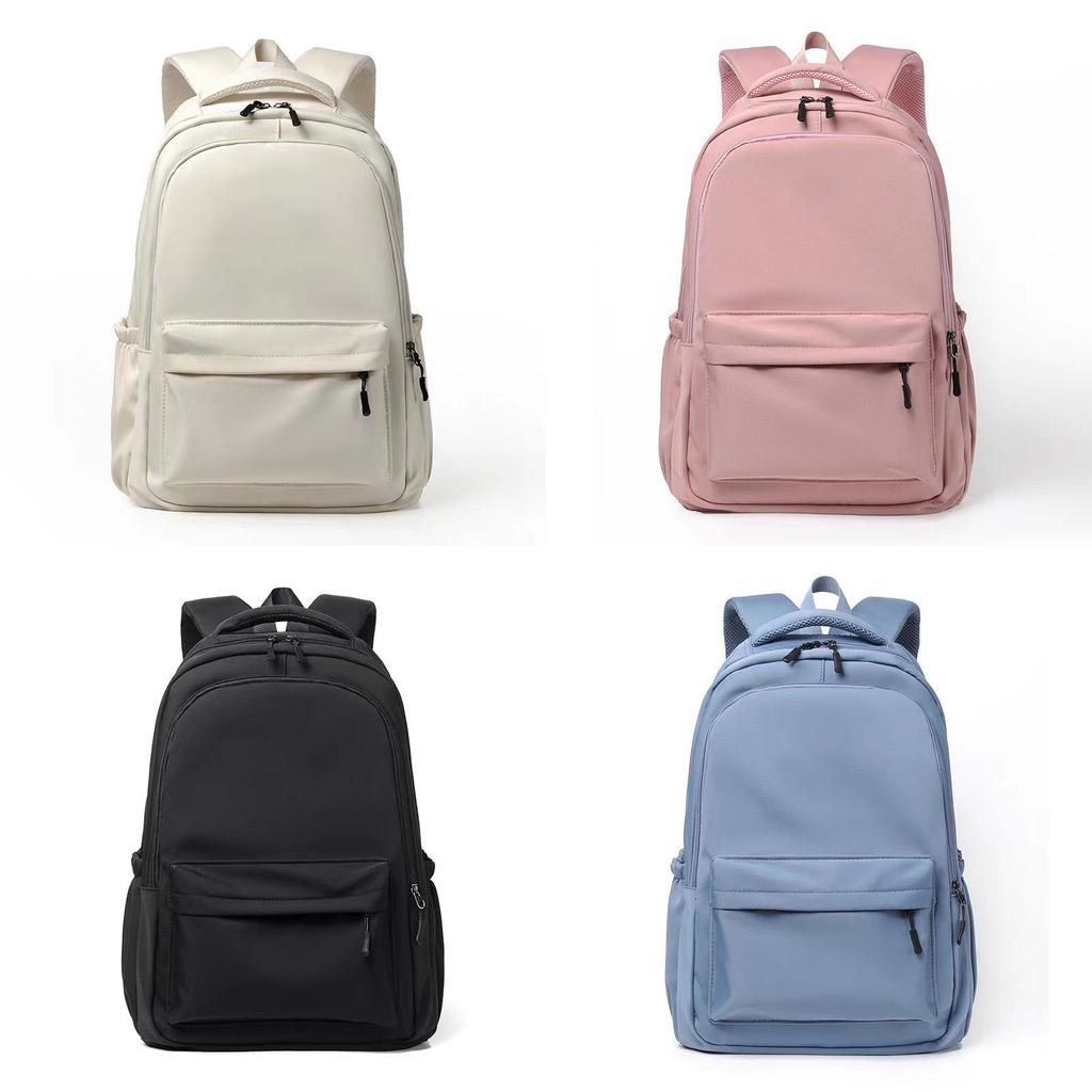 Solid Color School Backpack With Oxford Cloth For Teens And Students