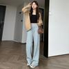 Autumn 2025 Women's High-Waisted Wide-Leg Floor-Length Sweatpants: Loose-Fit, Casual, Draped Style.