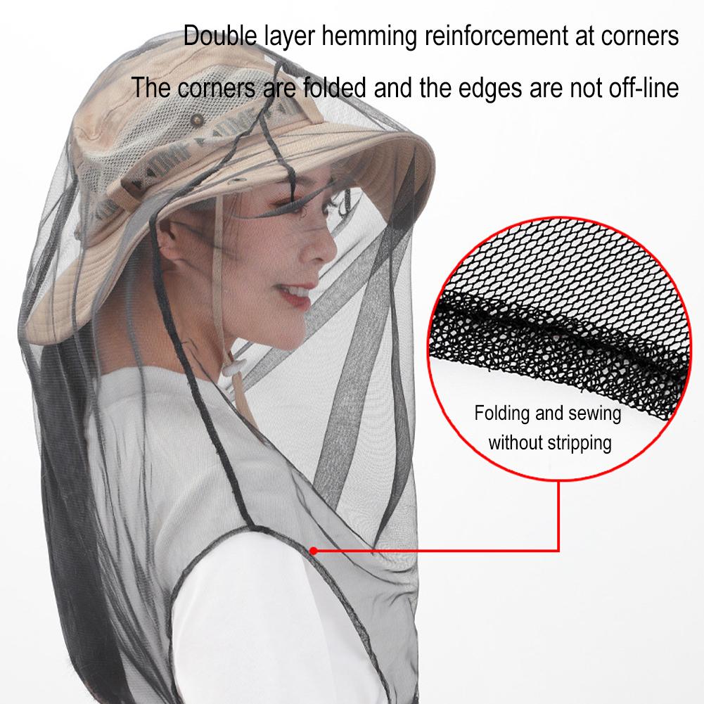 Mosquito Bee Insect Mesh Head Face Protector Fishing Hunting Net Hat Mask Caps Fishing Hat Bug Mesh Net Insect Gnat Head Cover