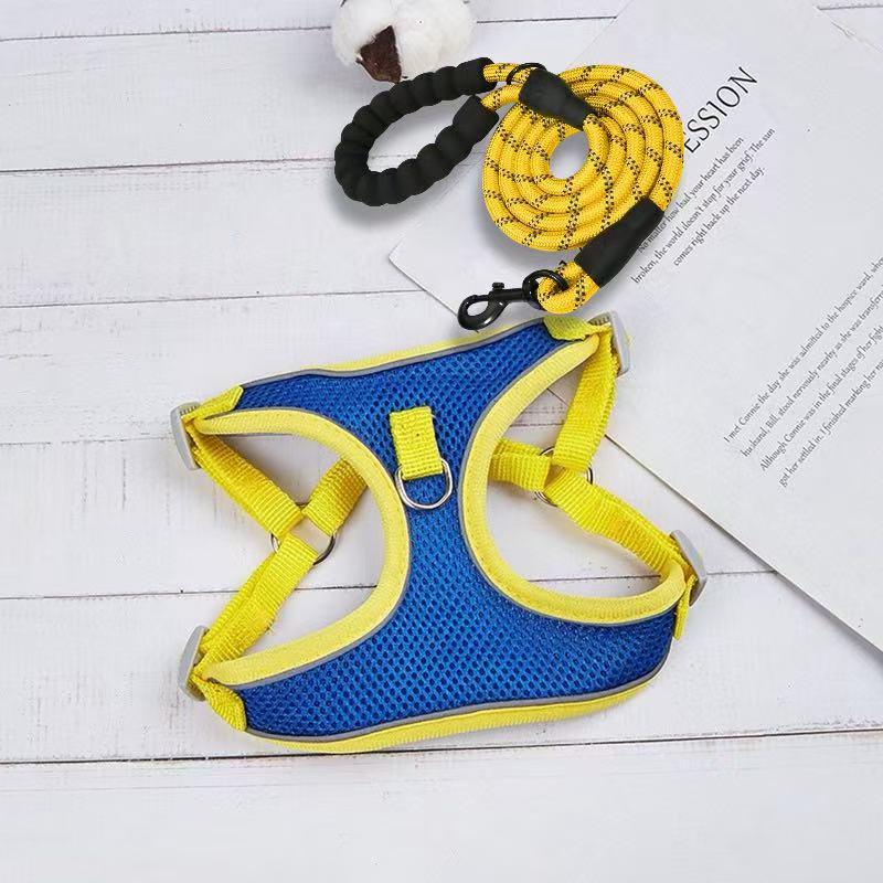 Breathable Reflective Pet Harness Vest with Leash for Cats & Dogs
