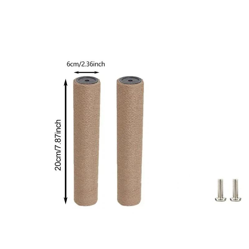 Two Cat Posts for Cat Tree Replacement DIY Accessories Natural Sisal Rope Covered Poles for Play Area Home Use A1