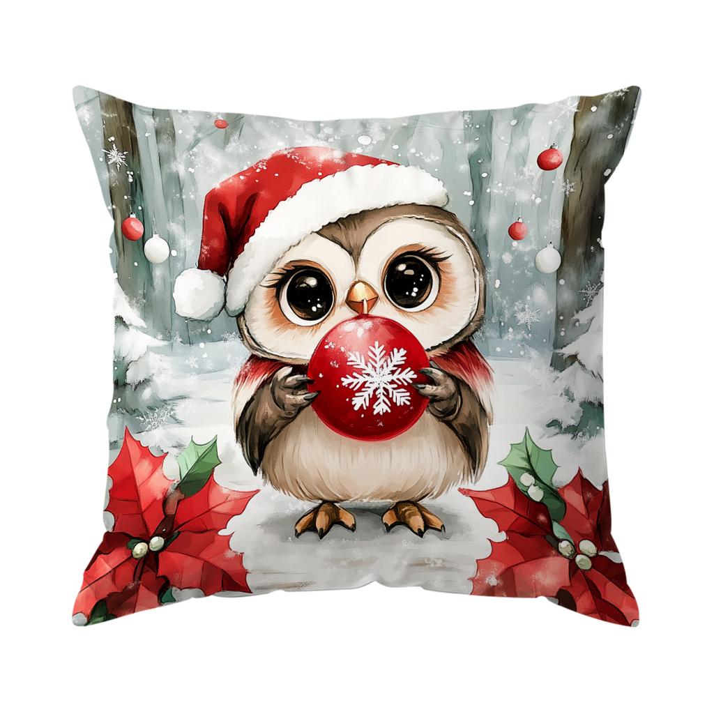 Christmas Style Small Animals Pillowcase Bedroom Sofa Cushion Cover 100% Polyester Living Room Cushion Pillowcase Home Decor