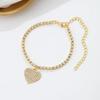 Charm Sexy Full Crystal Heart Pendant Anklet for Women Temperament Fashion Summer Beach Foot Jewelry Holiday Accessories Gift