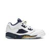 Air 5 Retro Low Enfant 'Dunk From Above' (Unisexe) Chaussures de Basketball Vintage Blanc / Or Métallique / Bleu Marine 314338 135
