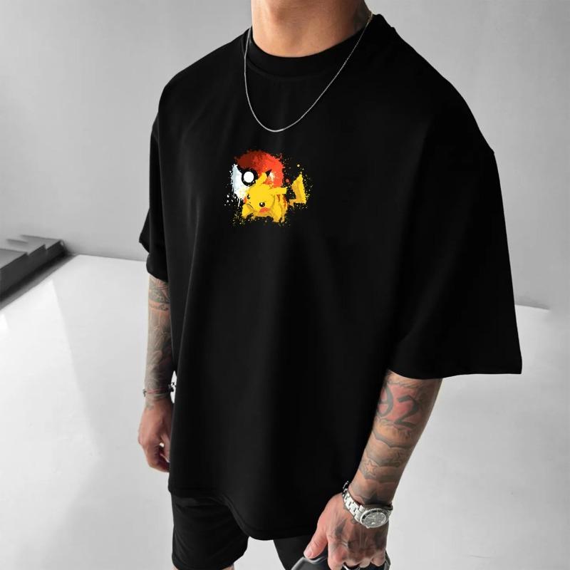 Pikachu Peripheral Printing Original T-Shirt Short Sleeve New Men's and Women's Summer Harajuku Loose Casual Top