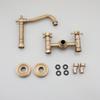 KEMAIDI Antique Brass Bathroom Basin Sink Faucet Tap Dual Handles Wall Mounted Hot Cold Water Mixer Tap 360 Swivel Spout Faucets