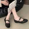 Fashion Mesh Lace Breathable Ballet Flats Women Sweet Bow Embroidered Mary Jane Shoes Summer Fashion Comfort Designer Brand Beach Sandal
