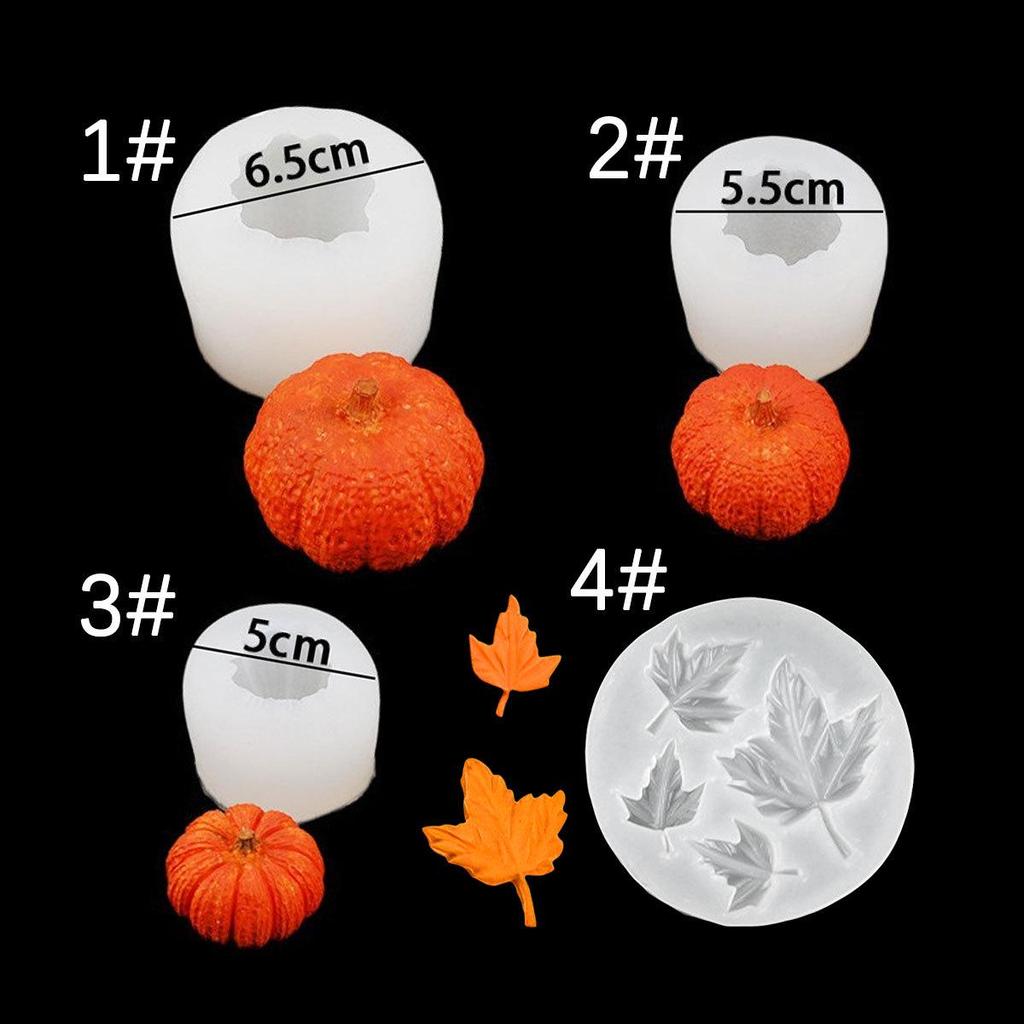 Halloween Pumpkin & Maple Leaf Silicone Mold for Cake, DIY Baking, Aromatherapy, Plaster, and Candle Crafting