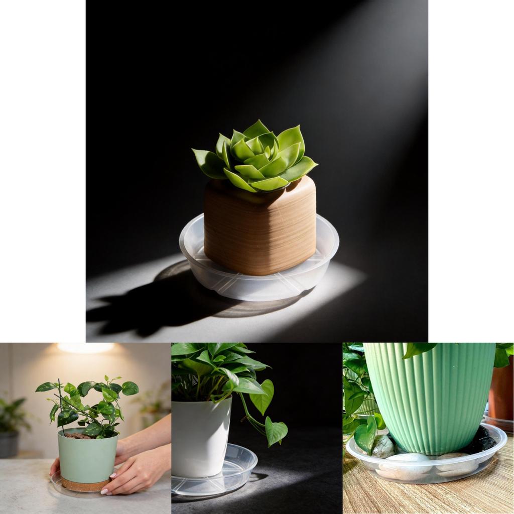 Plastic Flower Pot Tray With Pet Material And Dustproof Design For Garden And Home Use