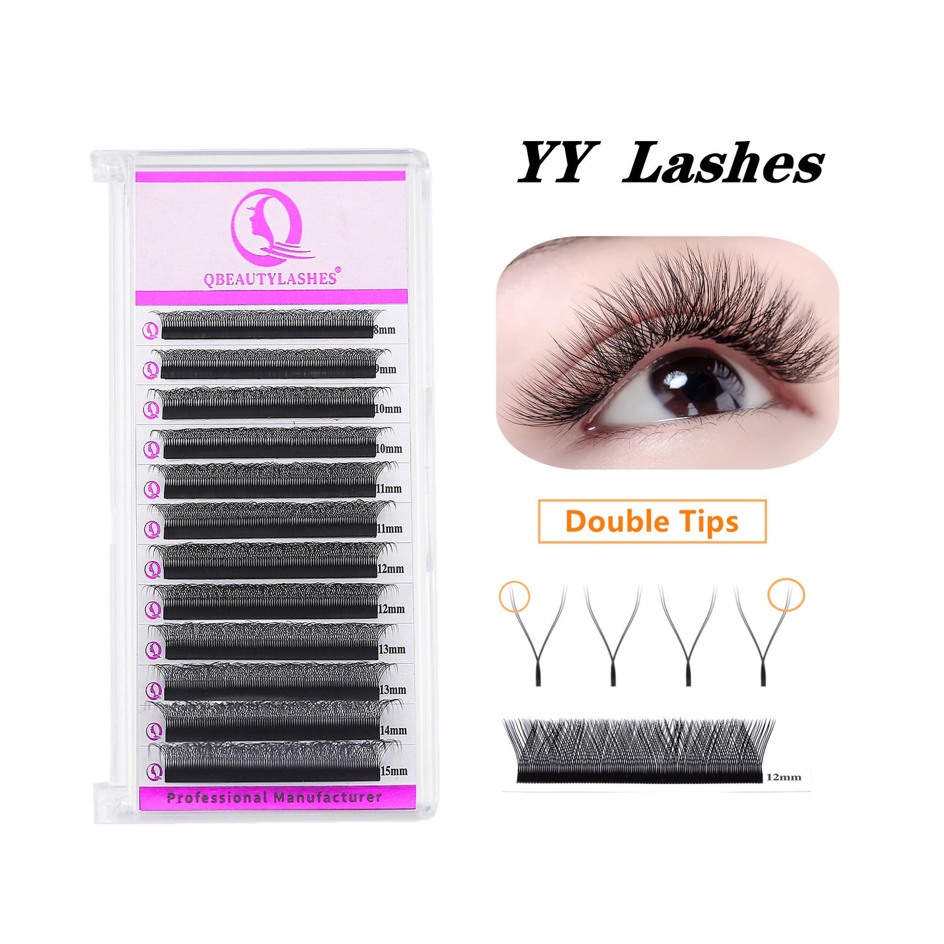 YY Специальные объемные натуральные изгибающиеся Y-образные накладные ресницы 0.07 D Curl