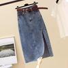 High Waist Jeansrock Damen Freizeitkleidung Frühling Sommer Schlank Gesäßbetont Eng Anliegend A-Linie Röcke Damen