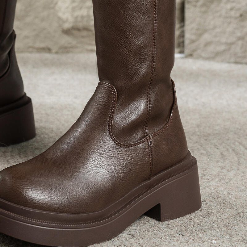 Fashion Sexy Pu Rear Zip Over The Knee Boots Women 2025 Winter Long Riding Boots