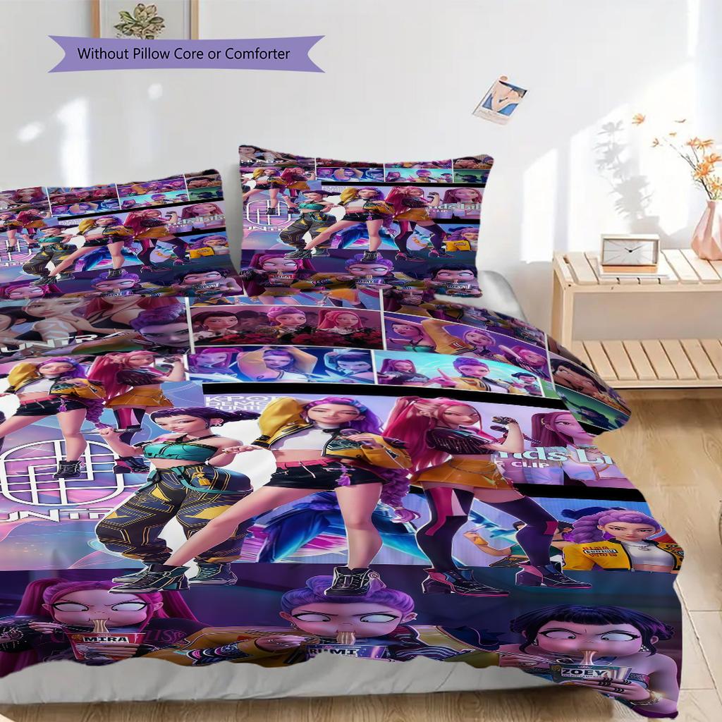 Vibrant Fashion Fusion Three-piece set(1 * duvet cover + 2 * pillowcase, without core)Christmas birthday gift Soft and comfortable Bedding set