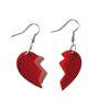 South East Asia explosion, transparent acrylic red retro glass broken love earrings Internet celebrity asymmetric stud earrings female