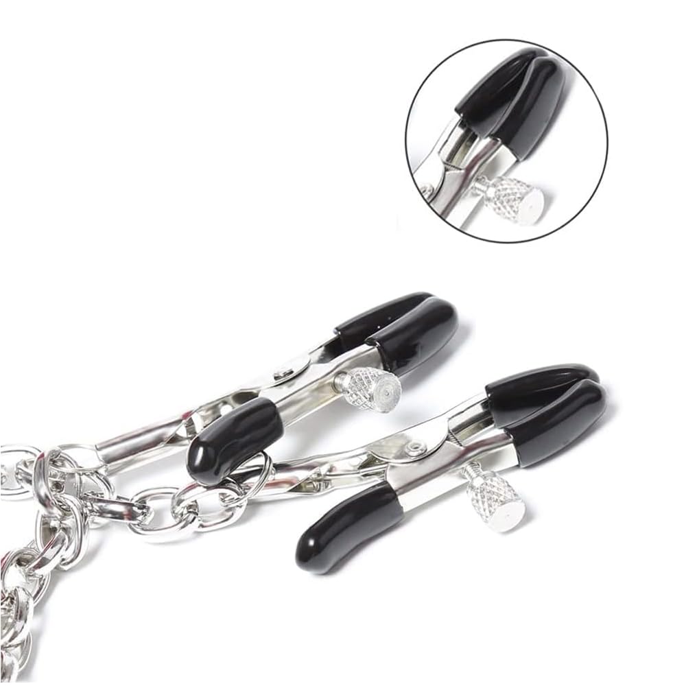 Samcos SM Collar SM Nipple Clipper Metal Chain Nipple Clamp Adjustable Adult Toys SM Goods SM Cosplay